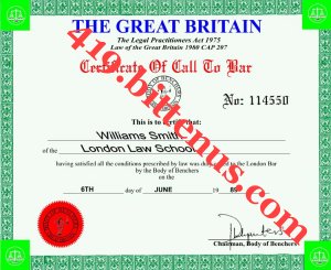 CERTIFICATE OF       CALL TO BAR